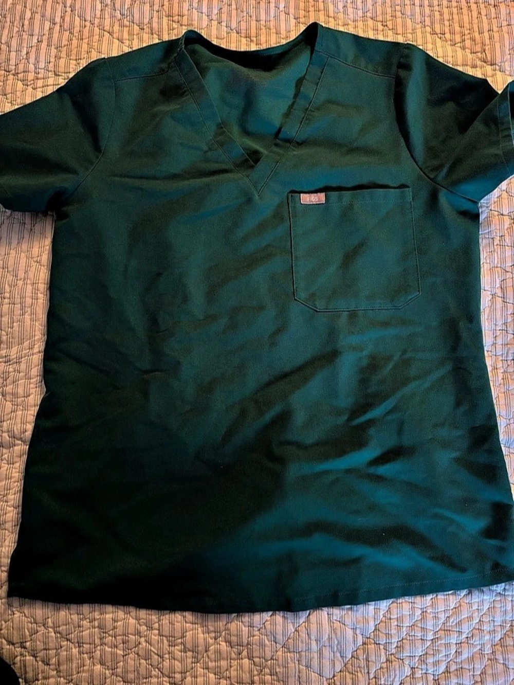 FIGS Catarina Scrub Top Hunter Green